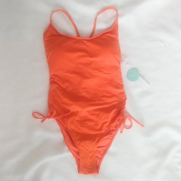 Beautikini onepiece orange bathing suit NWT - Picture 2 of 3